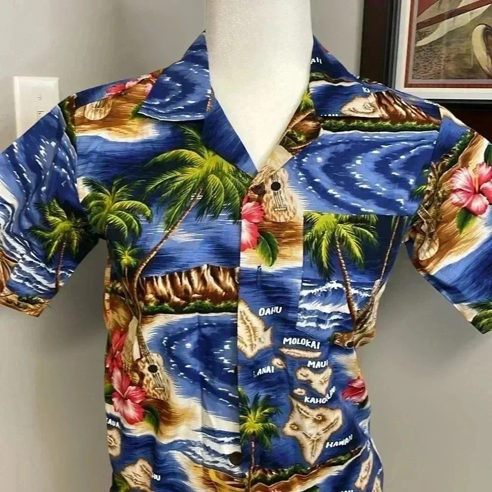 NEW NWT RJC Lahaina Hawaiian Shirt Cotton Large Made in Hawaii Vacation Cruise - Picture 3 of 7